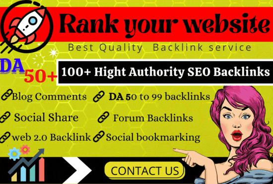 I will build 100 high-quality backlinks, DA50+backli...