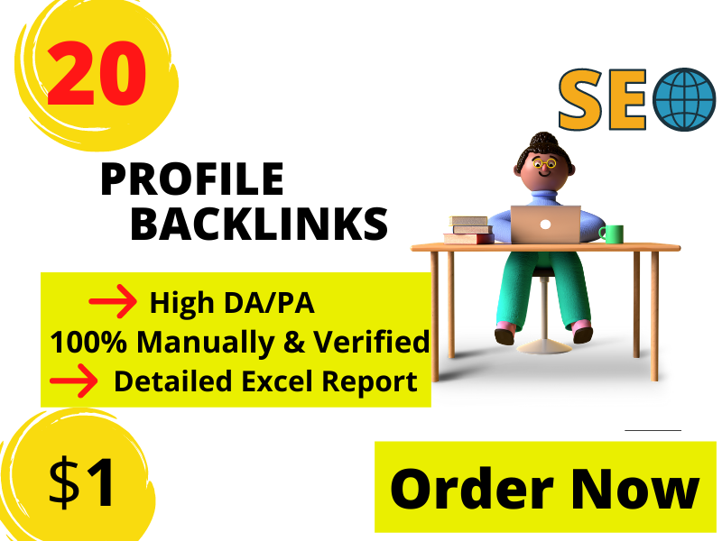 I will provide 20 high quality profile backlinks for ...