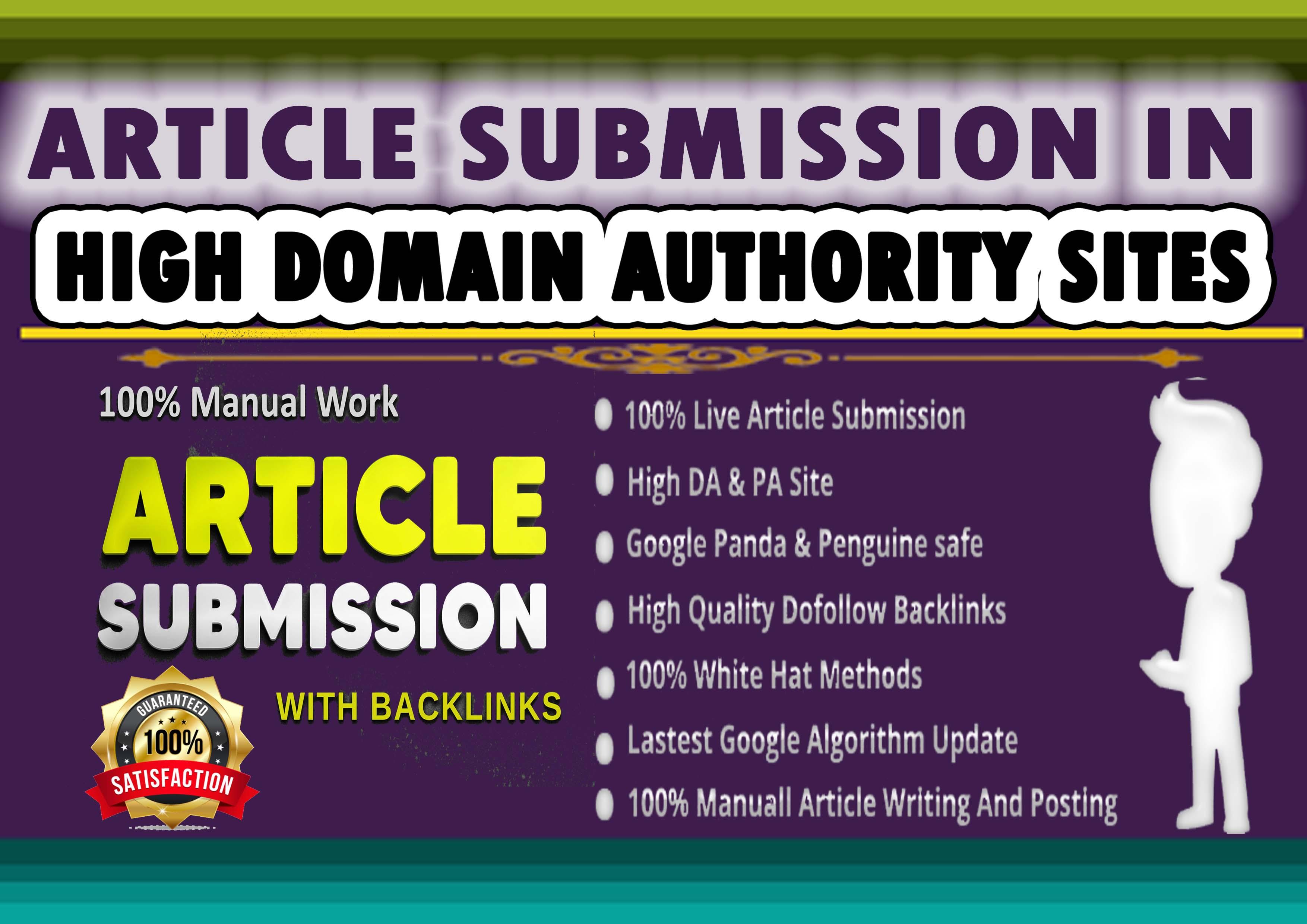 I Will Manually Submit Article 100 HQ Article Submiss...