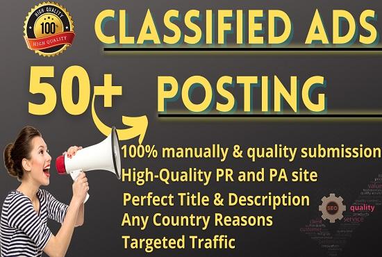 I Will Provide Manually 50+ Classified Ads Posting SE...