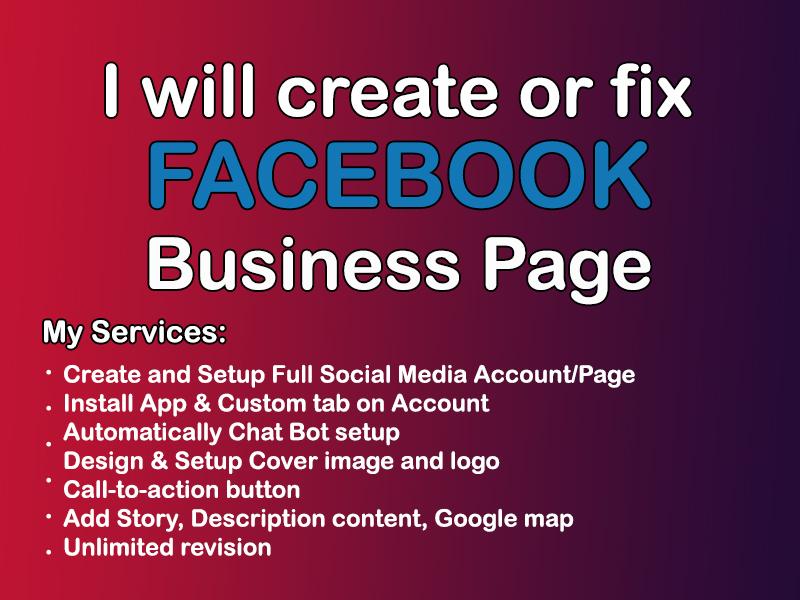 I will create or fix a facebook page Profile integrat...