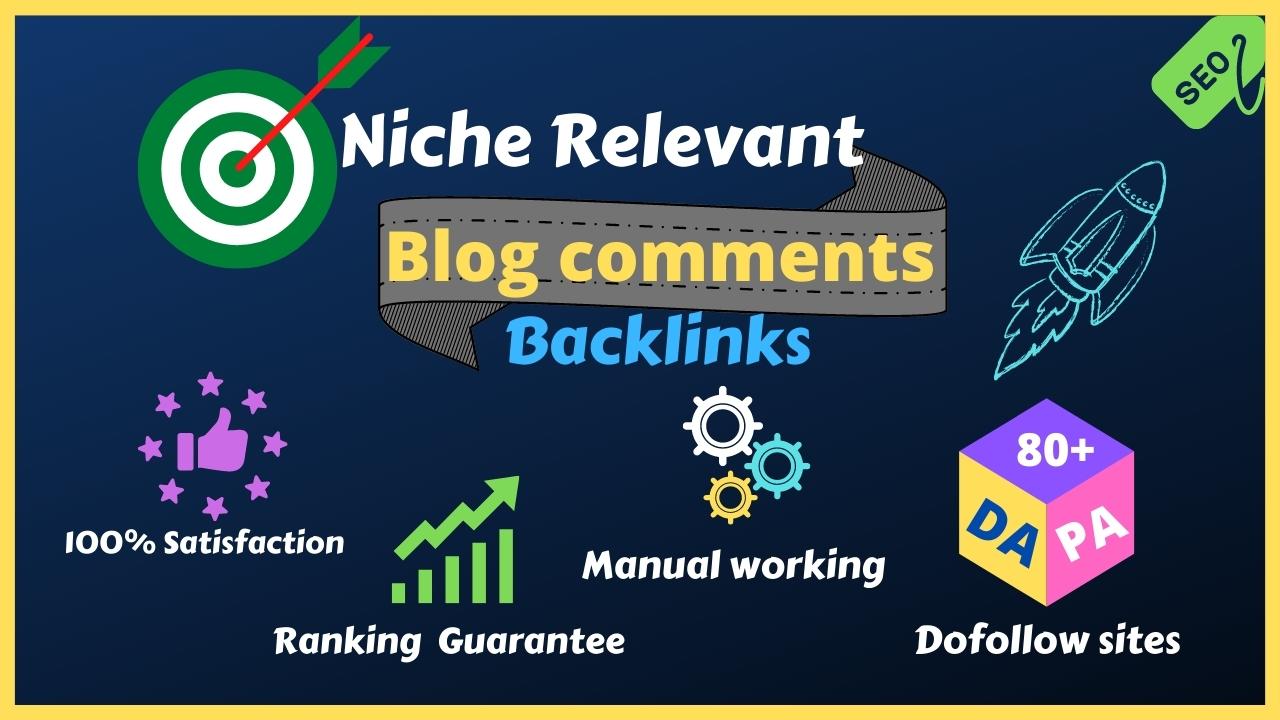 I will do 60 niche relevant dofollow blogcomments SEO...