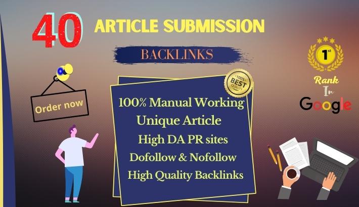 I will provide 40 article submissions manually with h...