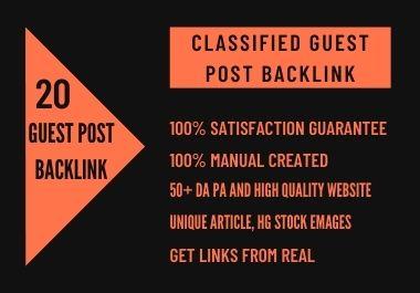 Published 20 High Quality Guest Post on DA 60+ Websit...