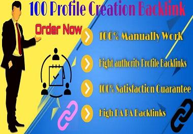 I will give 100 social media Profile Creation Backlin...