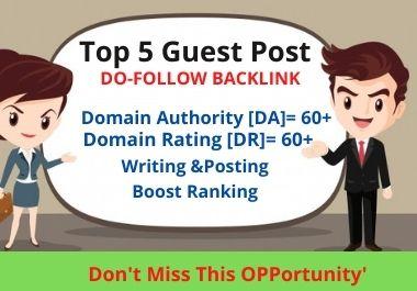 5 Guest Post 5 Different Websites Push your website G...