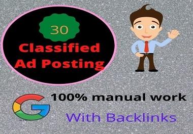 I will Post Your Ad Top 30 High Quality Classified Ad...