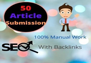 I will do 50 do-follow Article Submission backlinks
