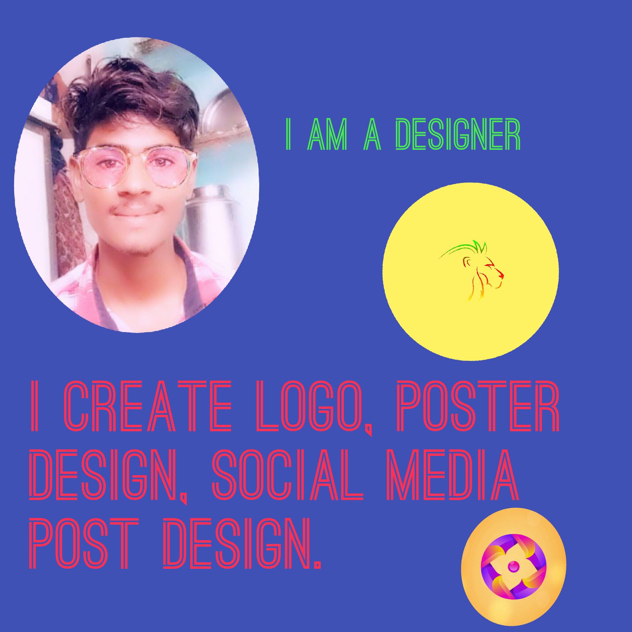 Social media post design, logo