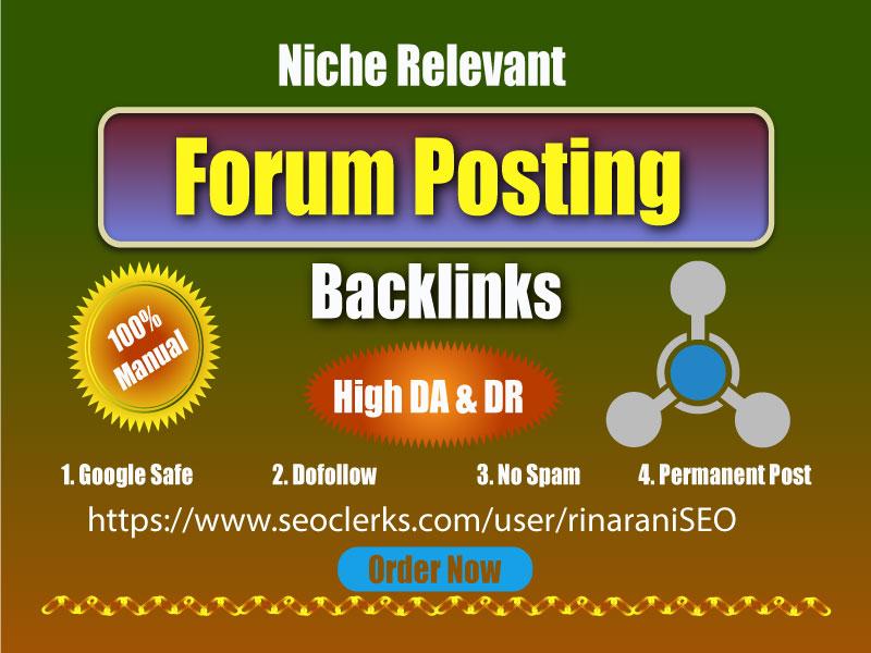 Create 50 Do-follow Forum Post Backlinks for rank you...