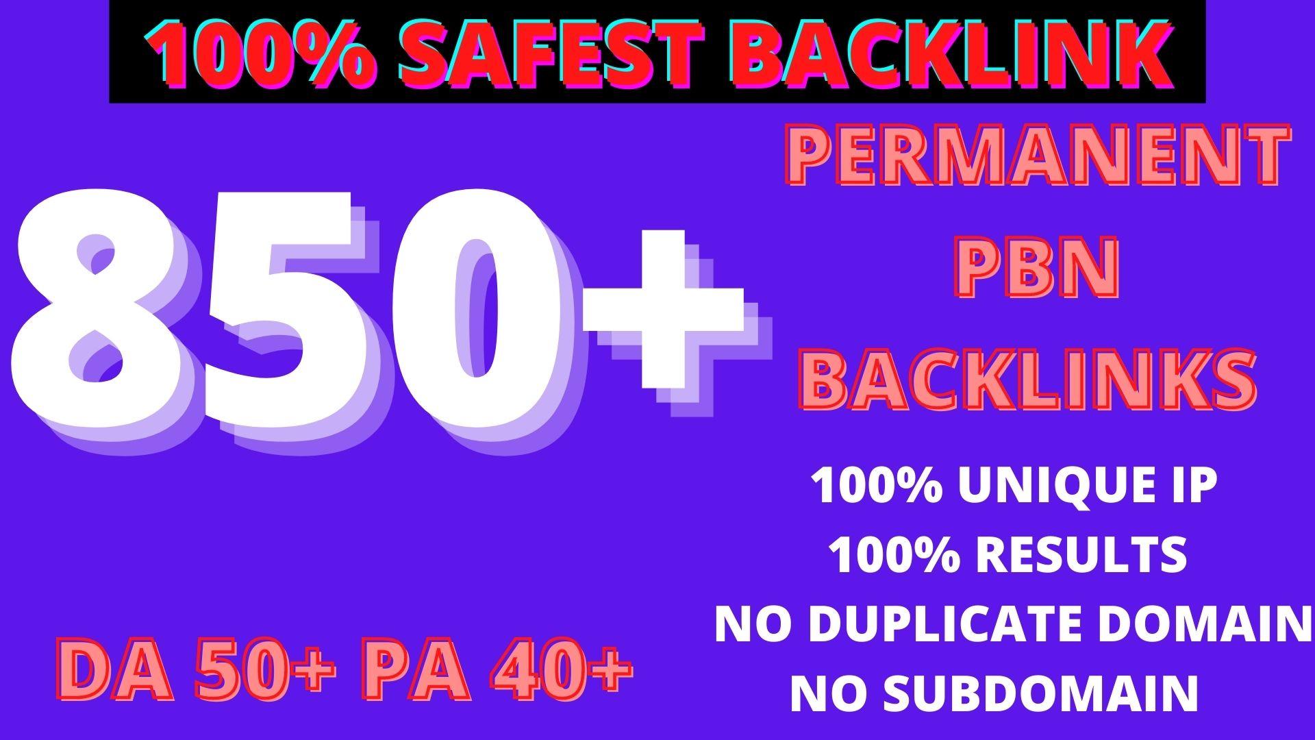 get premium permanent 850+Pbn Backlink DA40+PA40+PR10...