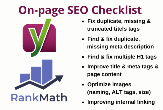 I will do on page SEO optimization using Yoast Rank M...