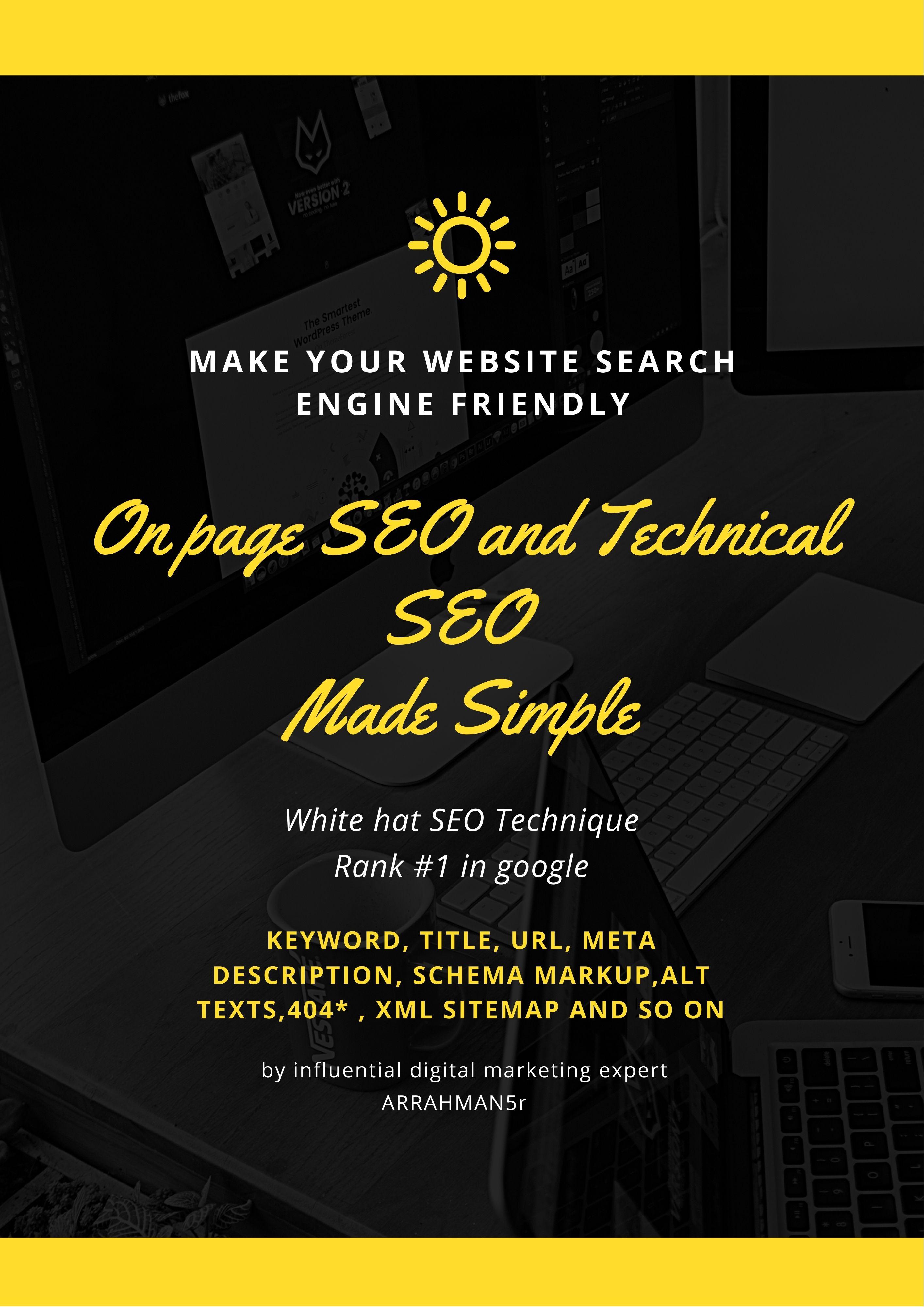 SEO expert On page optimization, Technical SEO, KW ...