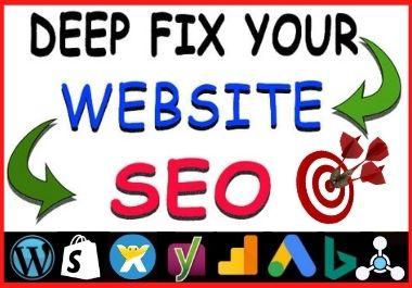 I will do wordpress deep onpage SEO with rank math or...