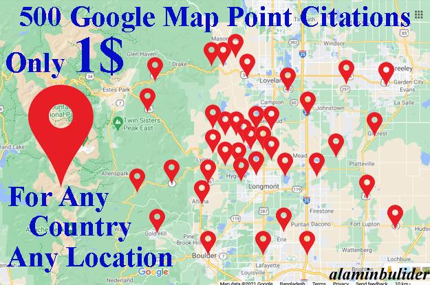 I Will create Manually 500 Google point map citations...