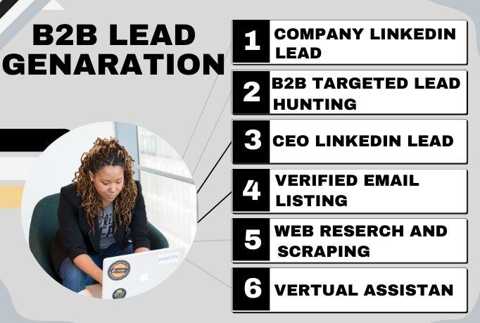 I will do 30 b2b lead generation LinkedIn lead and em...