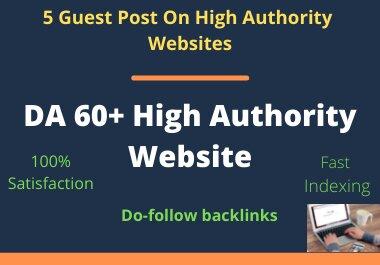 I Will Do 5 Guest Post SEO Backlinks Do-Follow Link W...