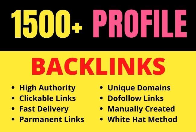 I will do 1500+ high authority profile backlinks