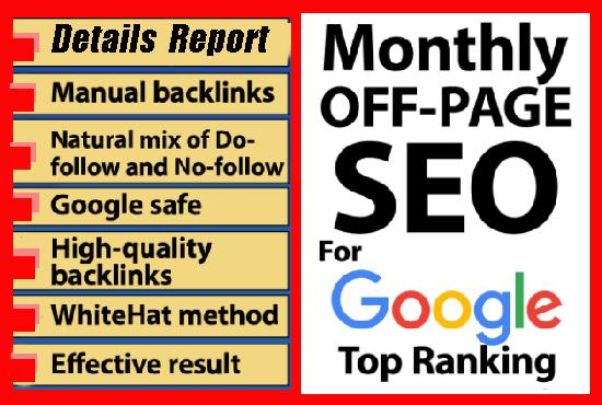 I will do monthly website SEO service, technical, o...