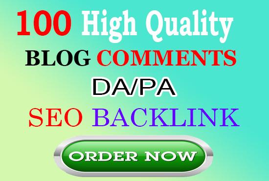 I will build 100 blog comments backlinks manually