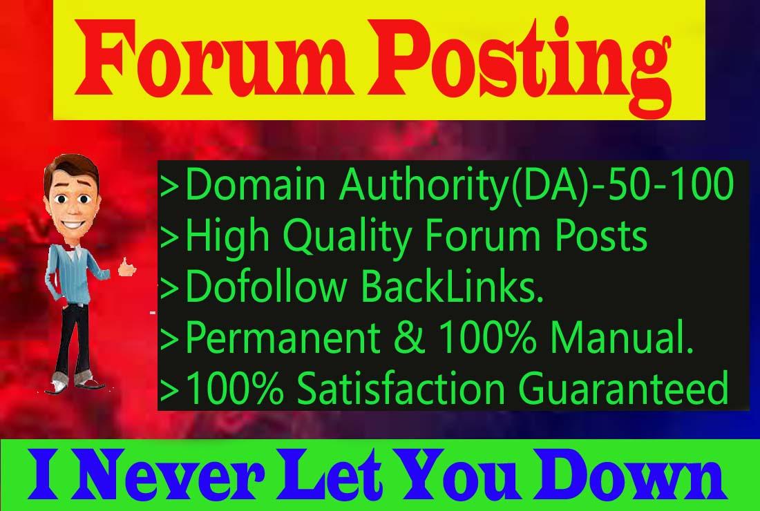 I will Create 50 High Quality Forum Posting Backlinks...