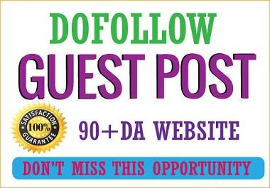 I will provide 3 dofollow guest post backlinks on 90+...