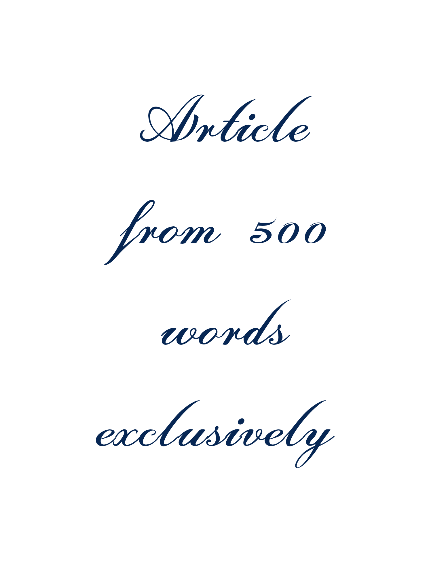 Article from 500 words exclusively