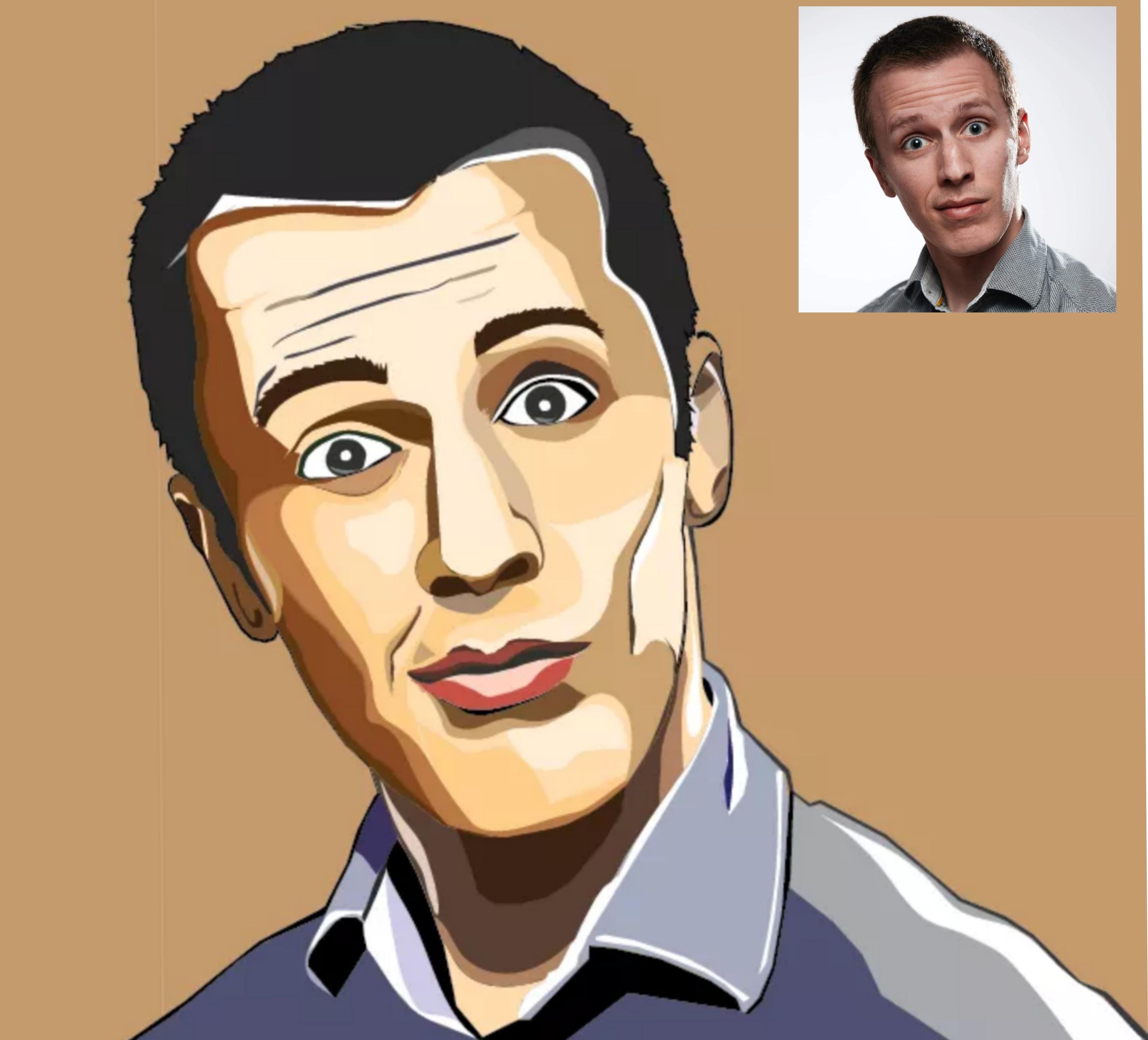 I will draw cartoon vector portrait traceable for you...