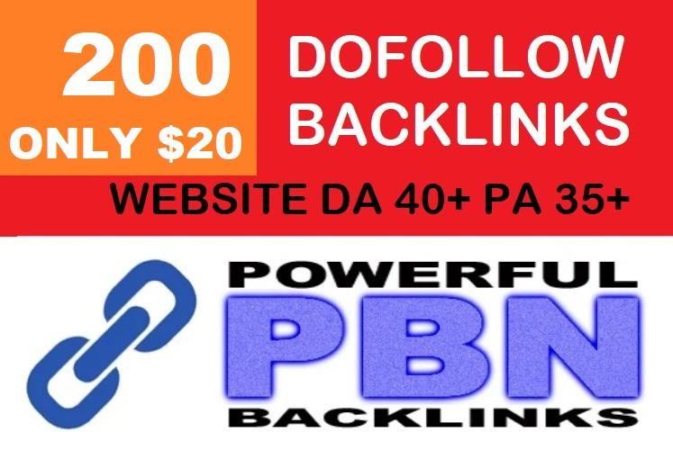 I will do 200 Dofollow Backlinks With DA 40+ PA 35+ P...