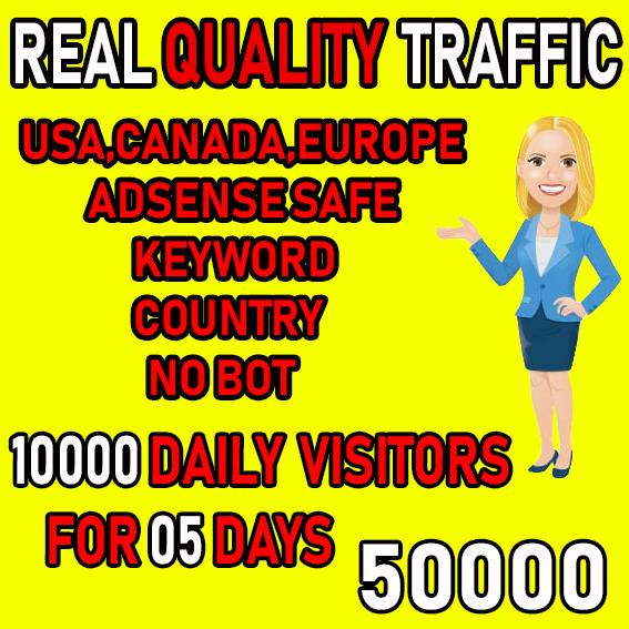 I will send USA, CANADA, EUROPE Target web traffic ...