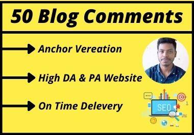 I Will Manually Create 50 Do-follow Blog Comment Back...