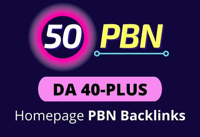I will manually build 50 High da Homepage PBN Backlin...