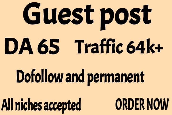 provide guest post on my high da 65 with dofollow bac...