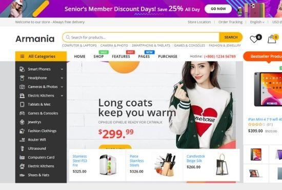 I will customize woodmart electro porto flatsome ocea...