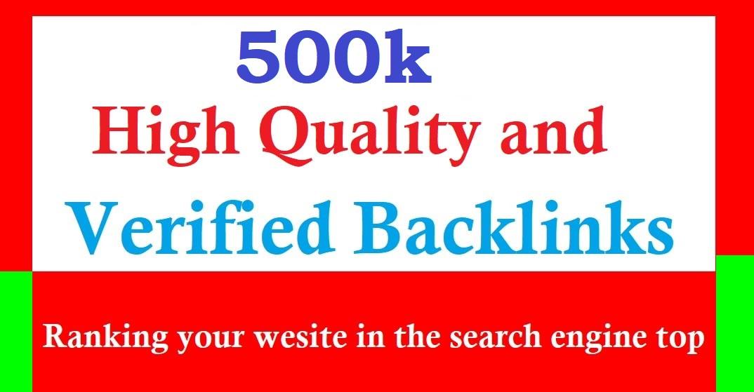 500000 high quality and verified backlinks