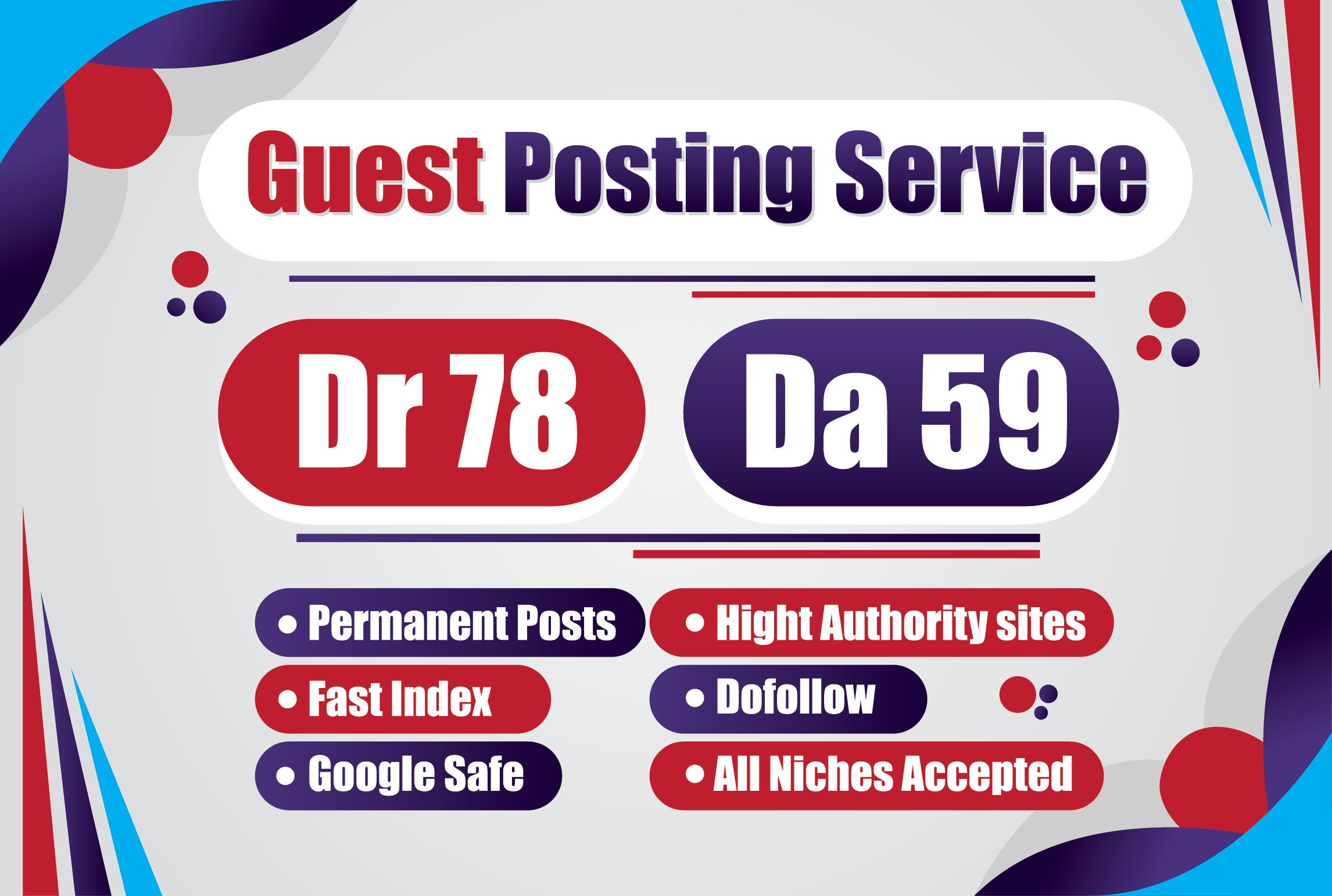 I Will Guest Post On Real DR 78 DA 59 Websites With G...