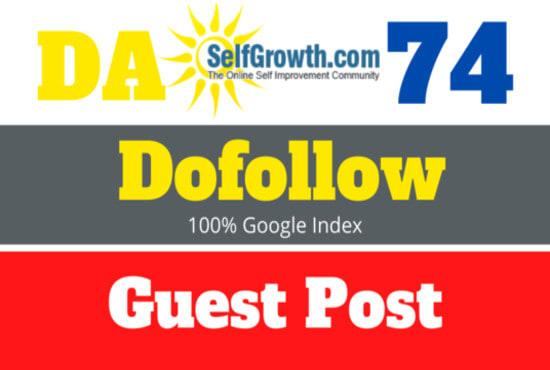 I will publish a guest post on selfgrowth with high d...