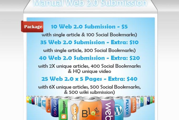 provide Manual Web20 Blog Writing and Submission Serv...