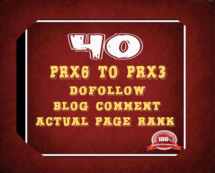 I will make 40 Manual DoFollow Blog Comment Actual DA...