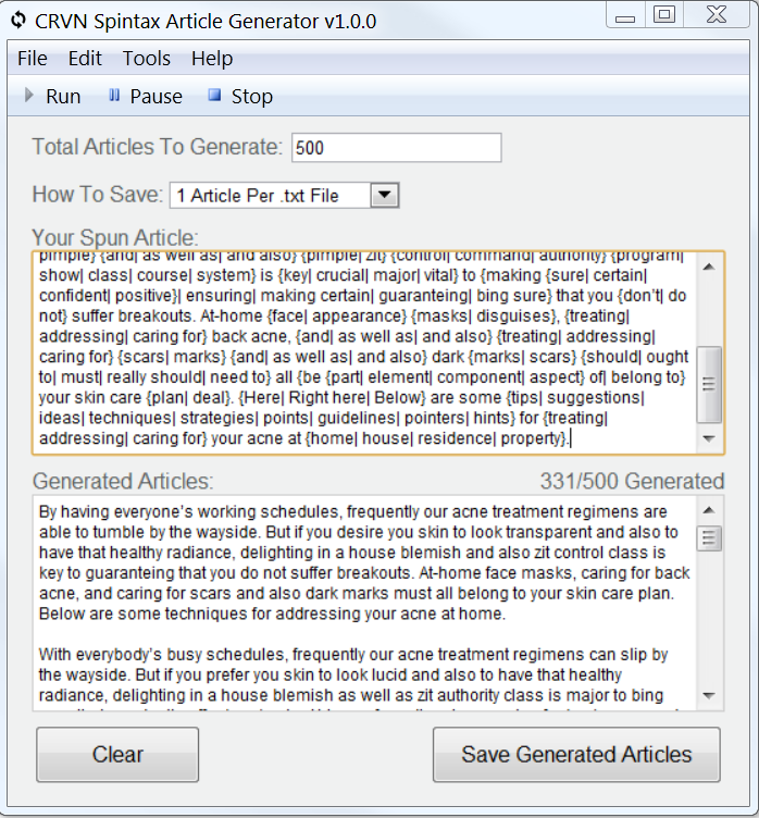 Spintax Article Generator Software - 30 Day Money Bac...