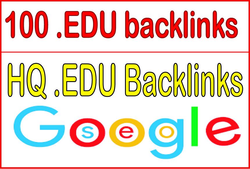 Build 100 HQ. EDU backlinks