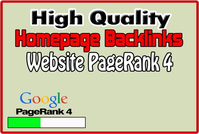 Get Homepage backlinks permanent on Website PR4