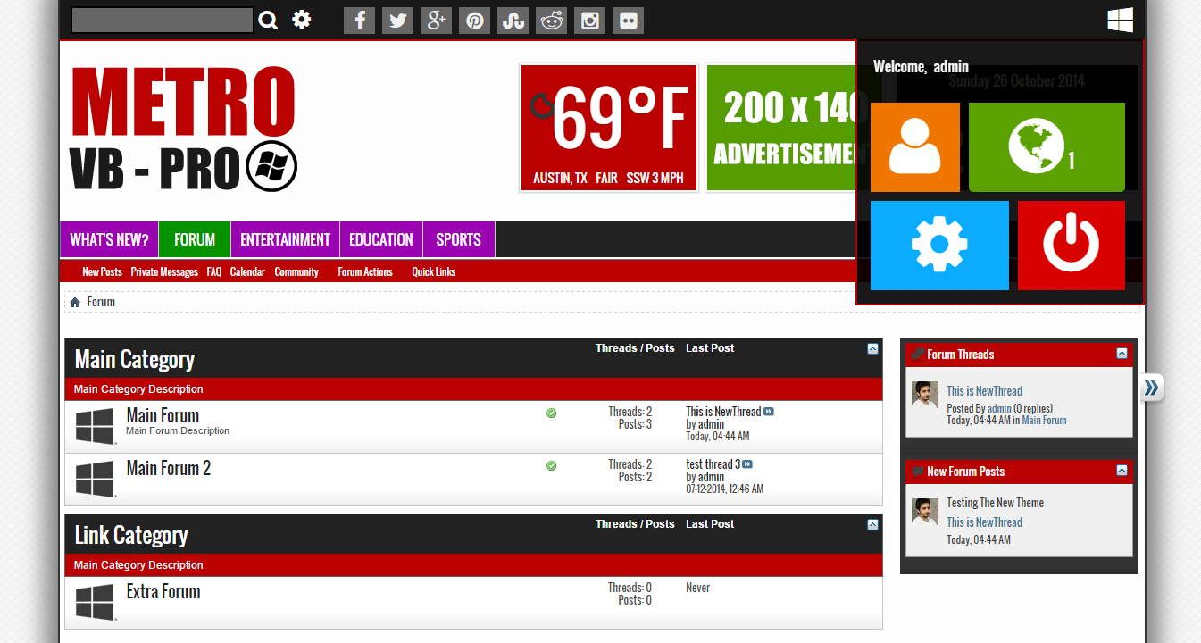 Metro VB Pro - Premium Windows 8 Theme For vBulletin ...