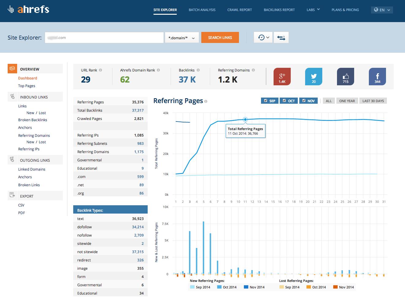 Inbound backlinks from up to 200 PR1 sites