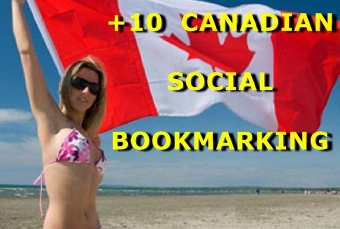 submit URL to 10 Canadian Social Bookmarking Sites wi...