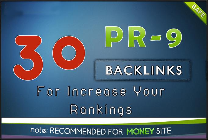I will manually create 30 PR9 Safe High PR Backlinks ...