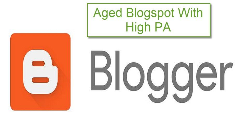 Aged Blogspot Blog With High PA