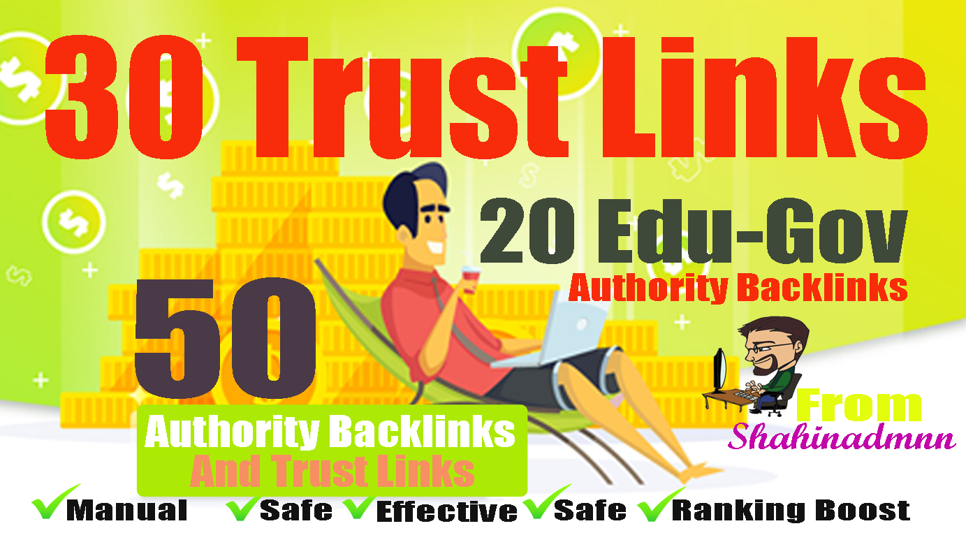 I will manually do 30 PR9-7+ 20 EDU-GOV Backlinks Fro...