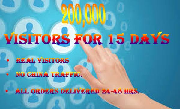 Will send 200,000 visitors for 15 days Website Traffi...