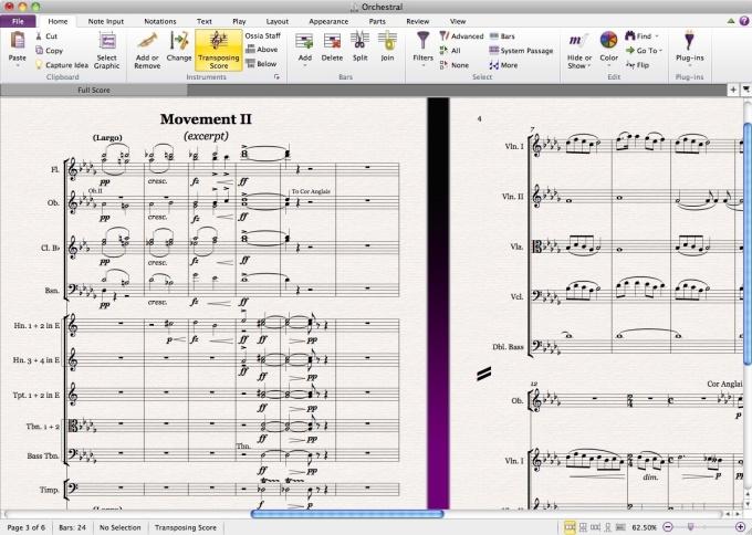 I will transcribe handwritten music score into Sibeli...